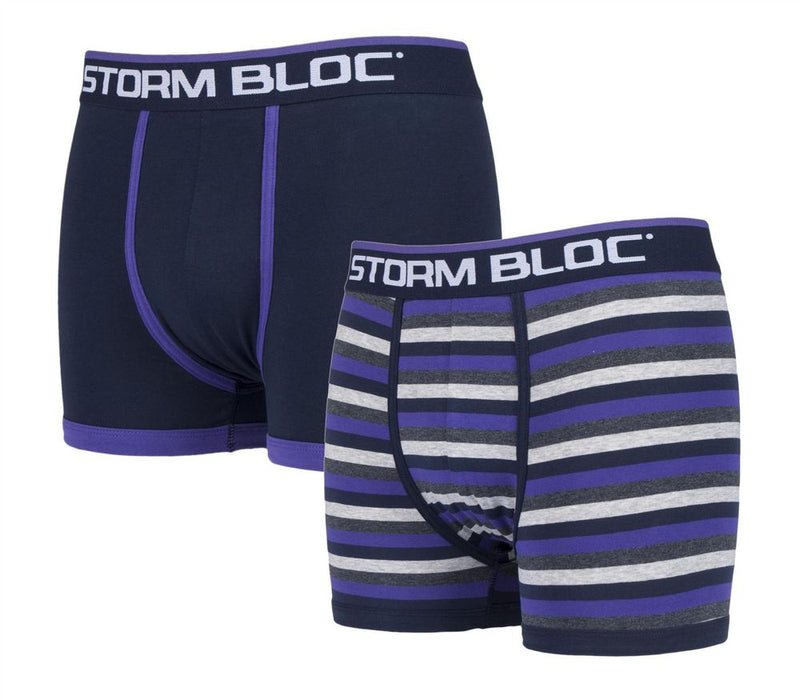 Storm Bloc - 2 Pairs Mens Cotton Boxer Trunks