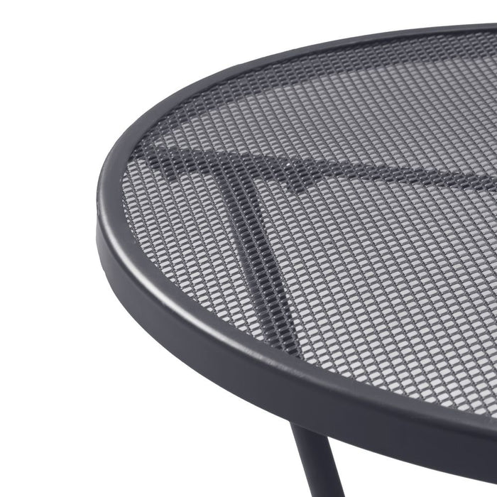 Premium 60cm Round Metal Bistro Table - Strong, Stylish, Grey Mesh Top - Perfect for Outdoor Dining!