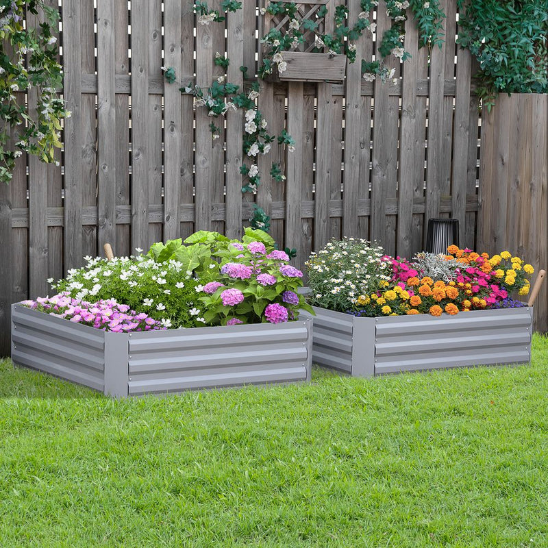 Premium Raised Garden Bed: Durable Steel Frame, 1m x 1m - Perfect for Organizing Plants & Vegetables