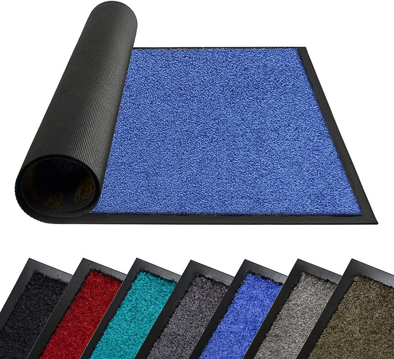 Premium Washable Barrier Mats - 60x90 BLUE - Home & Office - Maximum Safety & Protection - Multiple Colors - Commercial Entrances