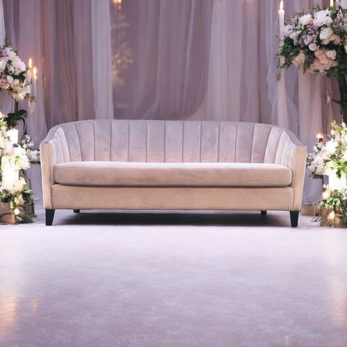 189CM 3 SEATER PINK VELVET SOFA