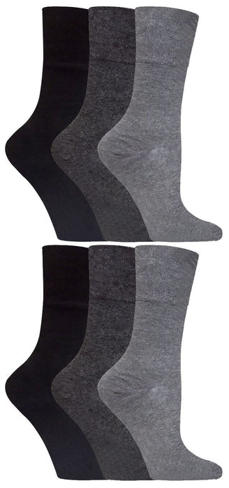 Gentle Grip - Ladies Diabetic Socks - 6 Pairs