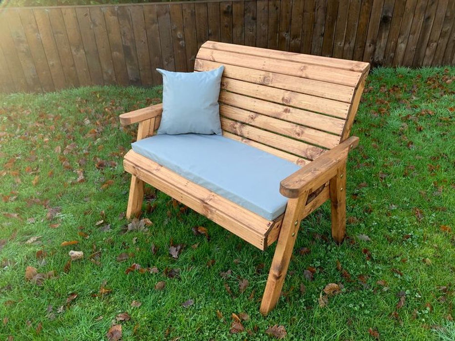 Traditional Two Seater Bench - Charles Taylor Solid Wood: Comfortable, Classic, British Made, Hand Finished, Sustainable Wood. 800.