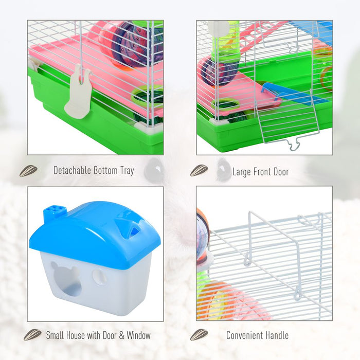 Ultimate 5-Tier Hamster Cage: Safe, Stimulating & Fun Habitat + Exercise Wheels & Tunnel