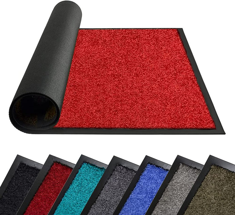 Wash & Clean 60 X 180 DARK RED - Premium Quality Washable Barrier Mat for Home & Office - Maximum Safety & Efficiency