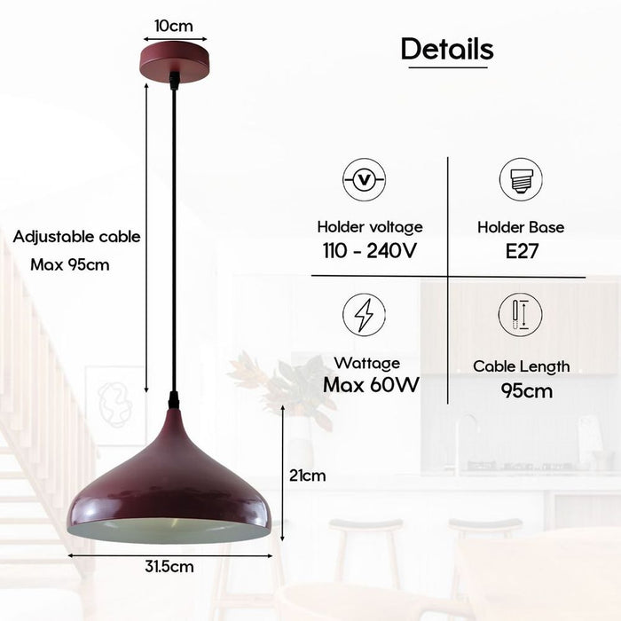 Modern Mosque Burgundy Hanging Pendant Ceiling Lamp Lighting UK E27