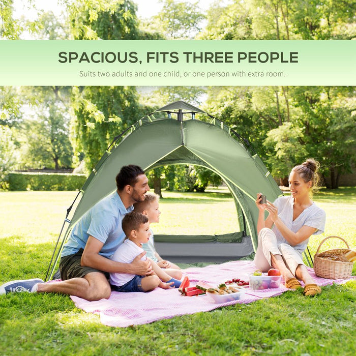 Outsunny 2-Person Pop Up Tent. Perfect for Camping, Festivals, Hiking, and Family Travel. Water-Resistant & Double Layered.