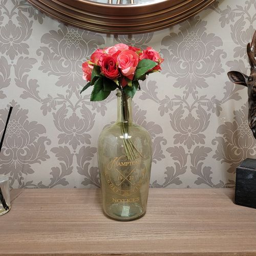 11" GLASS DECORATIVE VASE-RECYCLE GREEN