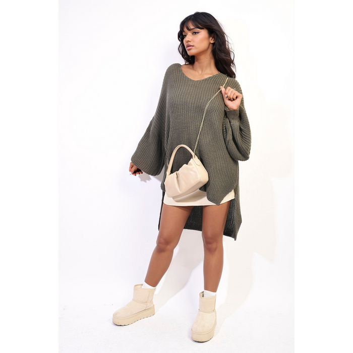 Sienna Oversized Long Back Knitted Mini Dress