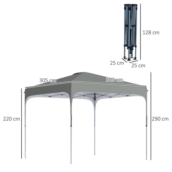 Premium 3x3M Pop Up Gazebo - Foldable Canopy Tent, Carry Bag+4 Legs - High Quality & Easy Setup