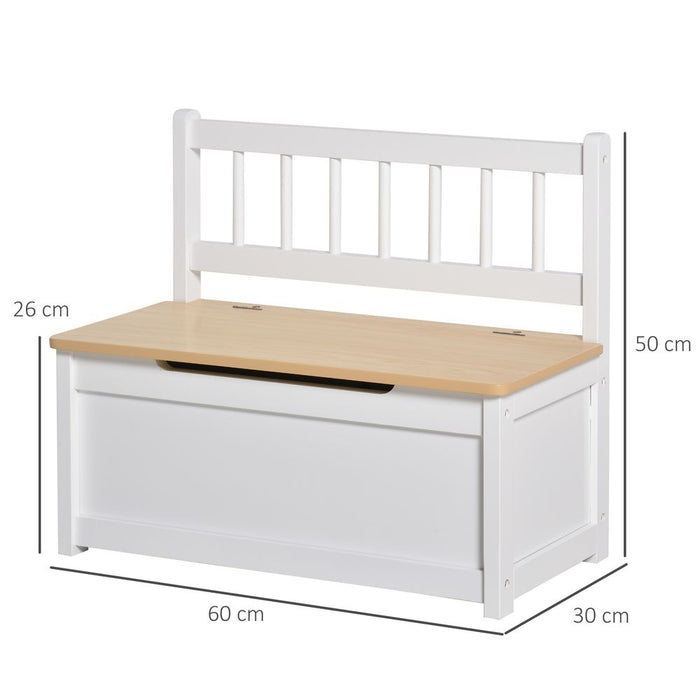 Multi-Functional Wooden Toy Box & Seat, 60 x 30 x 50cm