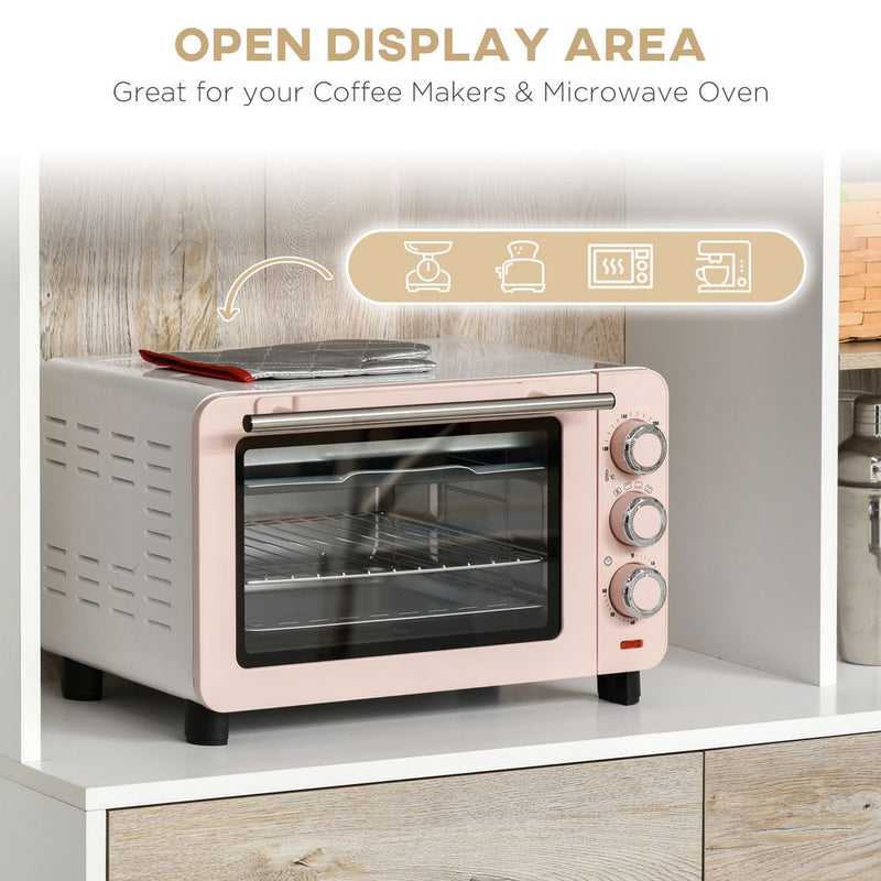 Luxurious and Versatile Kitchen Pantry Cabinet: 100x39x180cm, 6 Open Compartments, 2 Drawers, 3 Cabinets