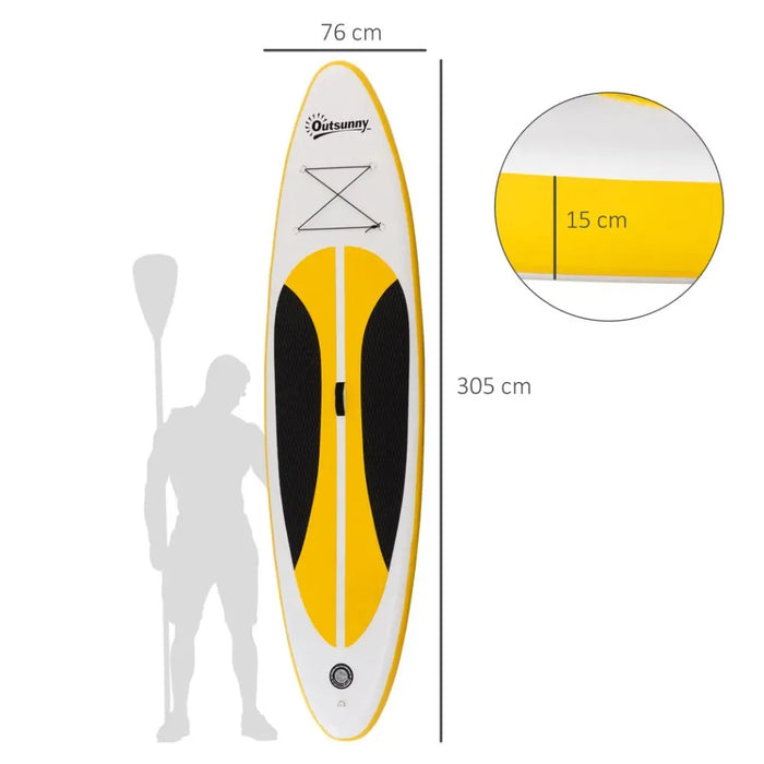 10ft Inflatable Paddle Stand Up Board, Adjustable Paddle Non-Slip Deck Board