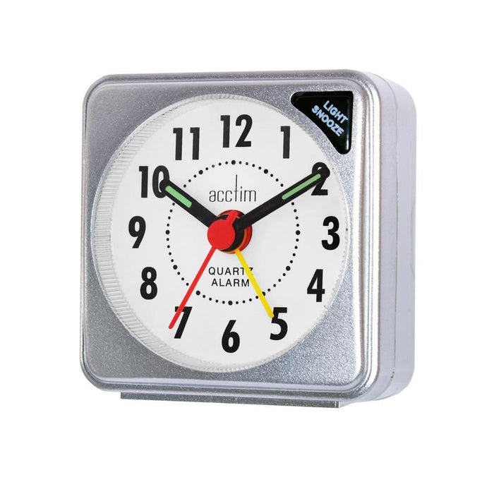 Acctim Ingot Quartz Travel Alarm Clock - Grey, Light & Snooze - High Quality!