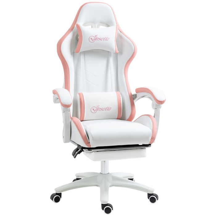 Premium Vinsetto Racing Style Gaming Chair with Reclining Function & Footrest - Pink