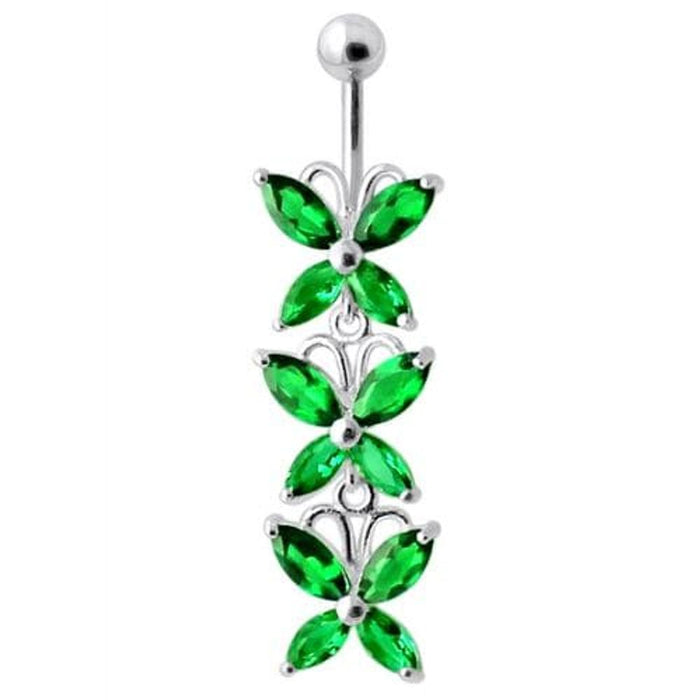 Top Quality Stone Fancy Jeweled Dangling Belly Ring