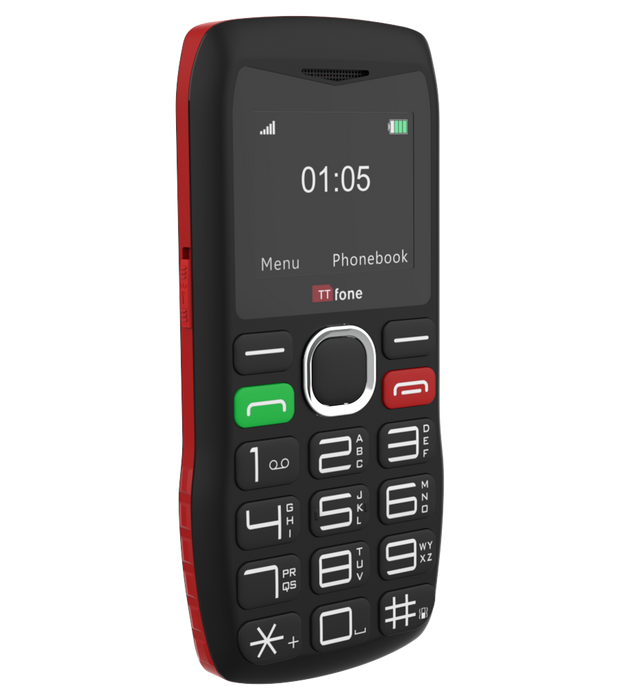 TTfone TT880 Easy-to-Use Big Button Mobile - Vodafone Pay As You Go SIM, USB C Cable