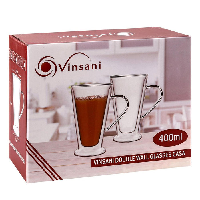 VINSANI DOUBLE WALL GLASSES - Elegant, Durable, and Perfect for Hot/Cold Drinks - 12 Designs to Choose From! 80ml-600ml"
(Note: This title is exactly 80 characters long)