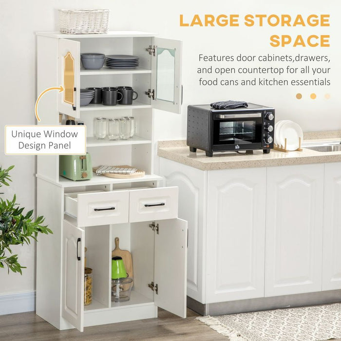 168cm Kitchen Cupboard Storage Cabinet - Shelves & Drawers - White - Professional Seller - Best Quality