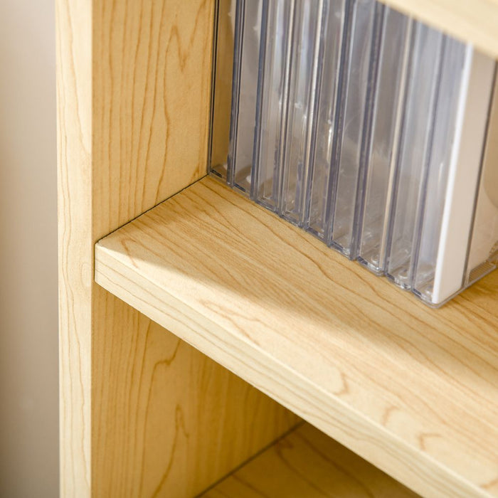 Space-saving Multimedia Shelf for CDs - 204 CD Capacity - Pine Wood Finish