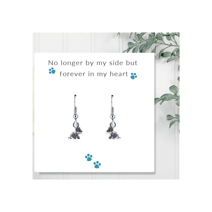 No Longer By My Side - Dog Earrings on Message Card