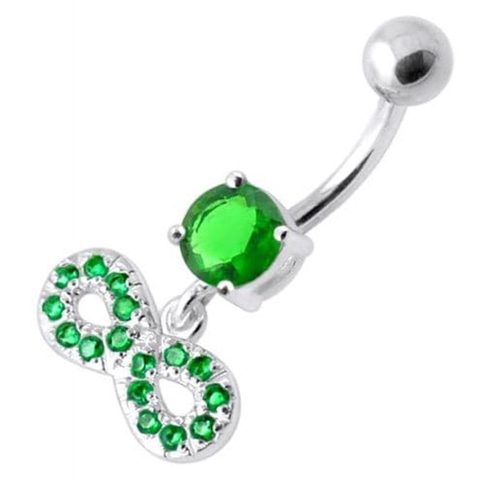 Infinity Sign Jeweled Navel Belly Ring