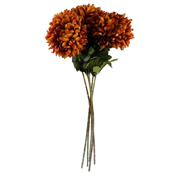 6-Pack Orange XL Chrysanthemums - 75cm Silk Flower Arrangements