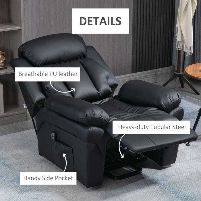 Premium PU Leather Lift Stand Recliner - Extra Padded Electric Power w/Remote Control for Ultimate Comfort