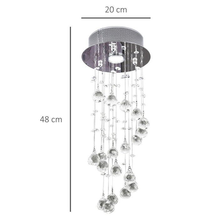 Deluxe Crystal Chandelier | Spiral Rain Drop | Silver/Crystal | Enhance any Décor | Ideal for Any Room