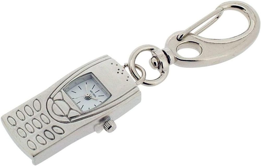 High-Quality Silver Key Chain Clock Mobile Phone | IMP705 - CLEARANCE - Re-Battery Required