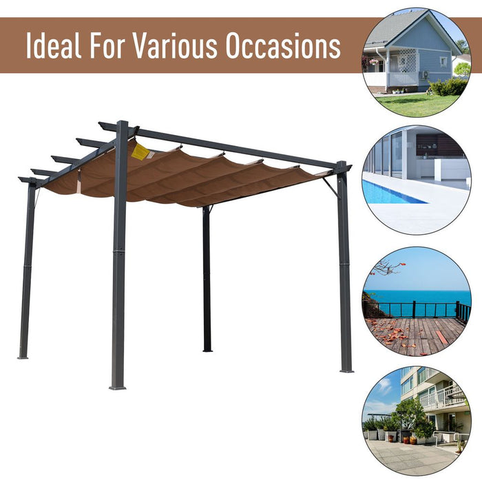 Premium Pergola Awning - 3x3m Size - Brown/Black - Durable & Stylish