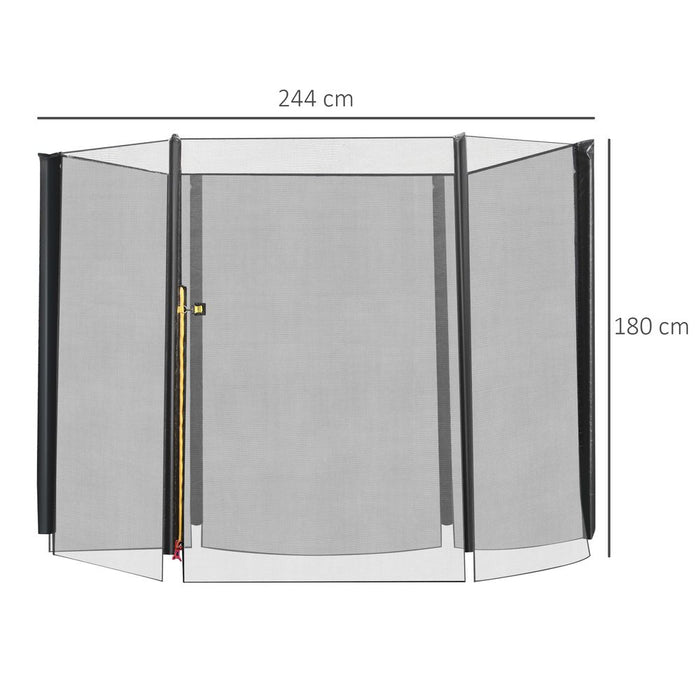 Premium 8' Round Trampoline Safety Fence - Durable Net, Maximum Protection - HOMCOM