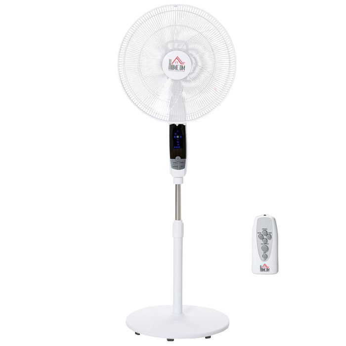 High-Performance HOMCOM Pedestal Fan | 54" Height | Adjustable Height | 85 Oscillation | LED Panel