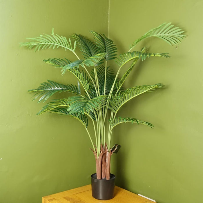 110cm Large Artificial Areca Palm Tree Potted in Black Pot