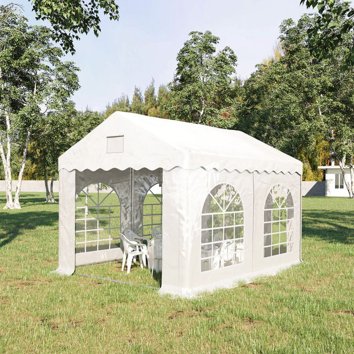 Premium 4x3m Gazebo Canopy - High-Quality PE Material, 4 Walls, White - Perfect for Parties and Events