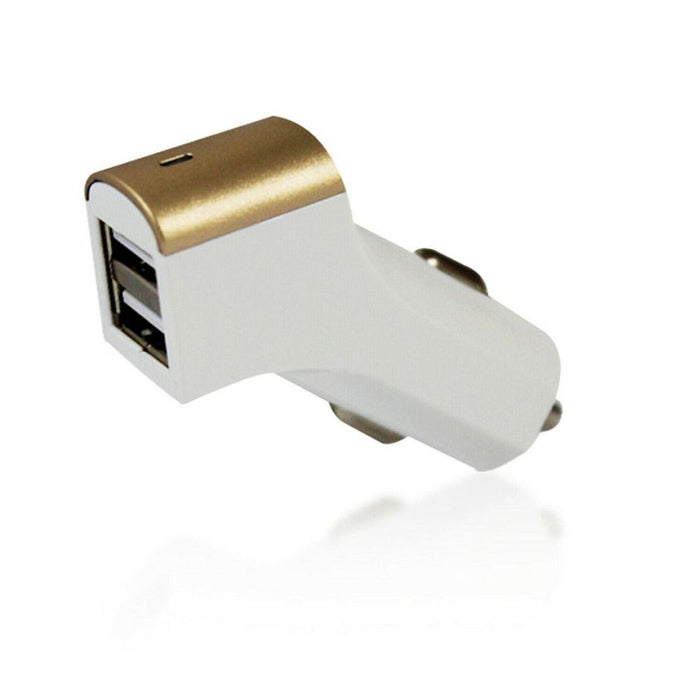 FX Powabud Twin Socket USB 2.1A Car Charger, Gold