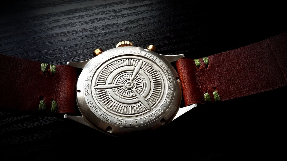 Swiss Made Strond DC-3 MKll Aviation Watch: Steel, Bronze, Sapphire Glass, Water Resistant