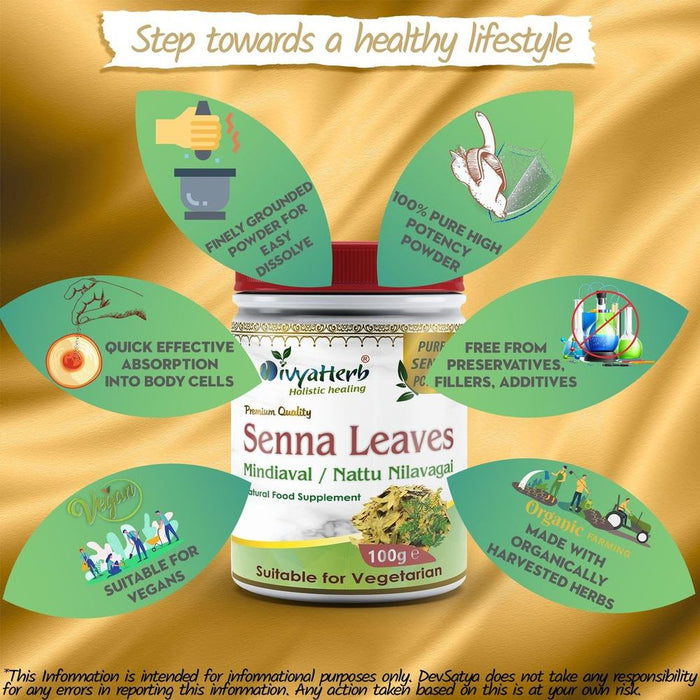 Senna Leaves Powder (Mindiaval) - Premium Quality Herbal Medicine for Traditional Wellness