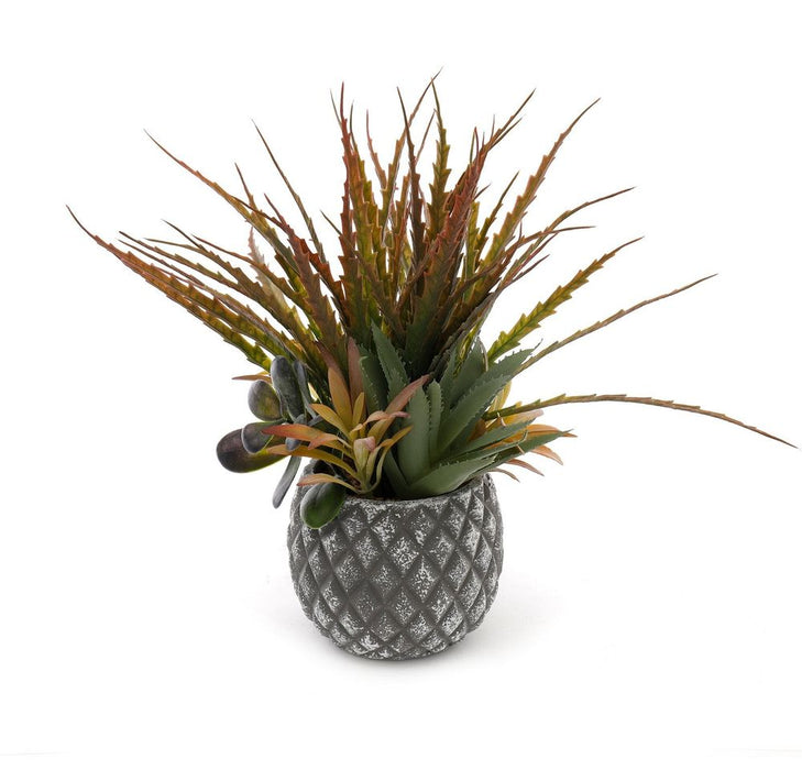 Modern Grey Pot with Artificial Succulents - Perfect Decor Piece