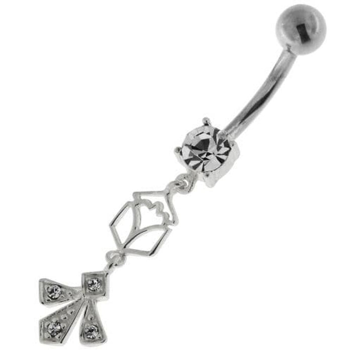 Fleur de lis fusion 925 Sterling Silver Belly Button Ring