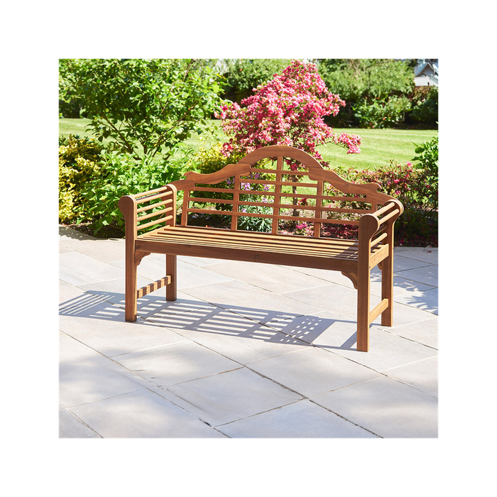 Luxury Lutyens Style Garden Bench - Natural Oil Finish - Handcrafted Acacia Wood - Weather Resistant - Easy Assembly