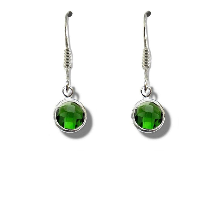 Premium Quality May Birthstone Drop Earrings - Dark Green