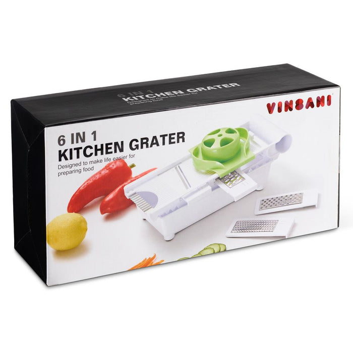 VINSANI 6-in-1 Grater with 5 Blades - Best Quality, Free Shipping & Great for Potatoes, Tomatoes, Carrots, and More!