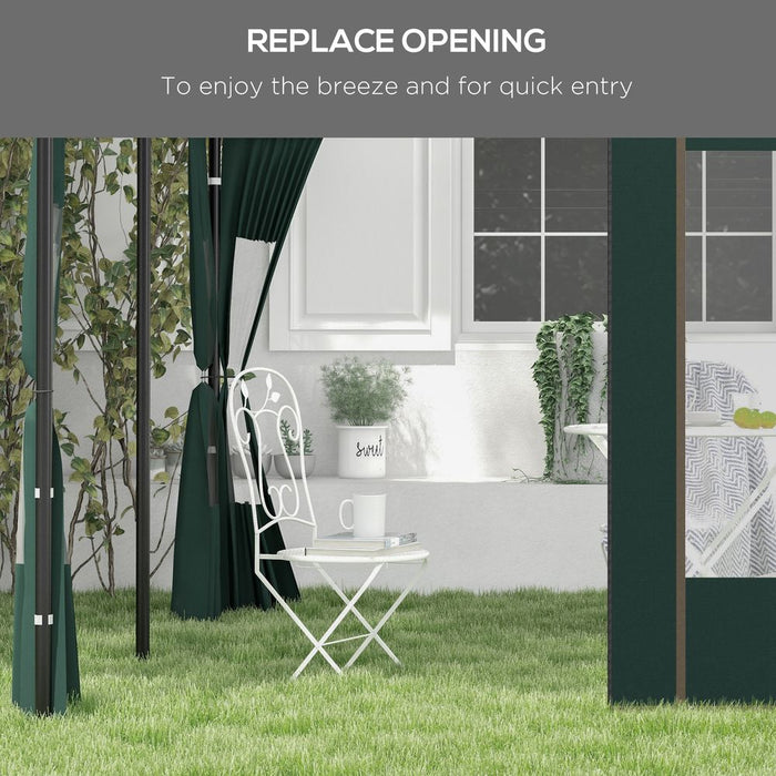 Outsunny 3x3 or 3x6 Pop Up Gazebo Side Panels - Green