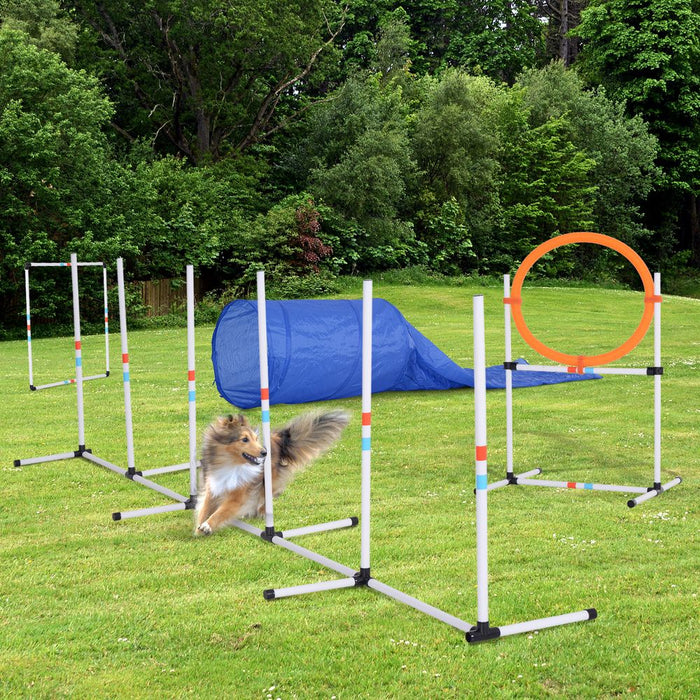 5-Piece Suit Portable Pet Agility Training Set For Dogs Obstacle Course