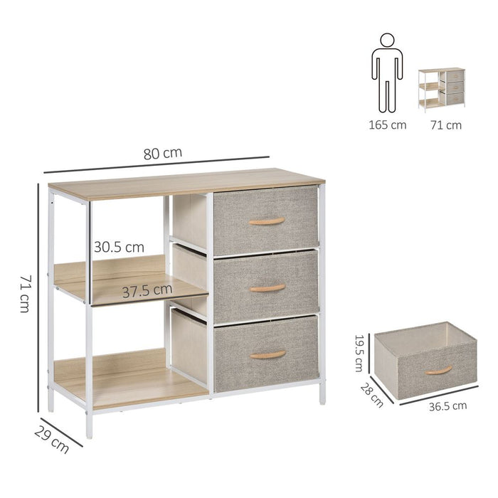 Beige Chest Dresser | 3 Drawer Storage Cabinet - High Quality & Easy Assembly