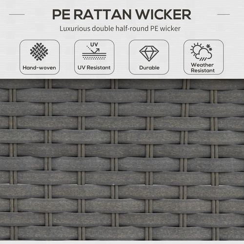 Rattan Set, 6 PC-Grey