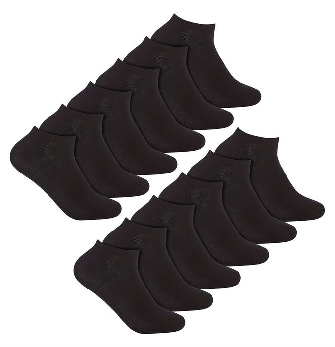 12 PAIRS Ladies Bamboo Trainer Socks