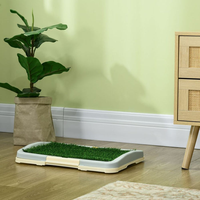 PawHut Dog Toilet - Indoor, Artificial Grass, Grid Panel, Tray: The Perfect Solution for Easy Pet Waste Management!