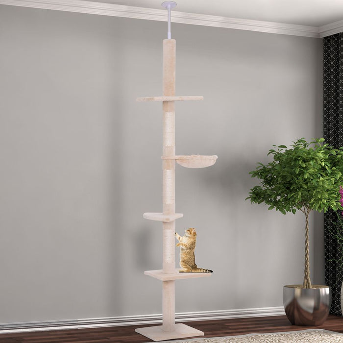 Luxury 5-Tier Cat Tree Scratching Post Tower - Floor to Ceiling